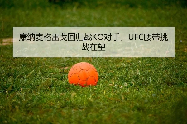 康纳麦格雷戈回归战KO对手，UFC腰带挑战在望